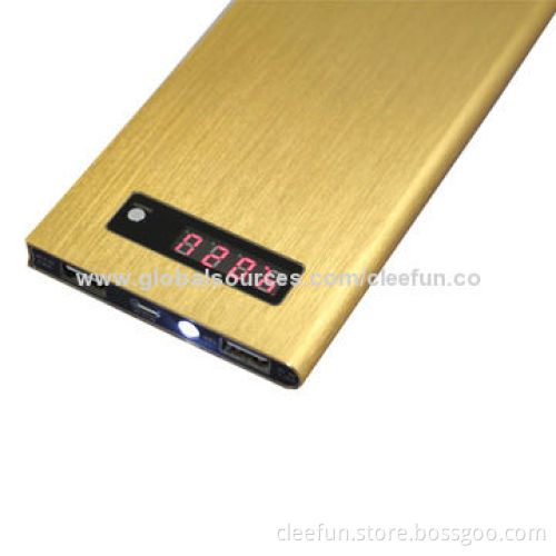 New metal case power bank, polymer battery, super thin, with digital display